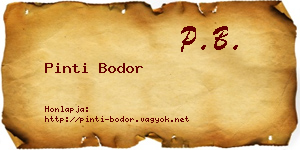 Pinti Bodor névjegykártya